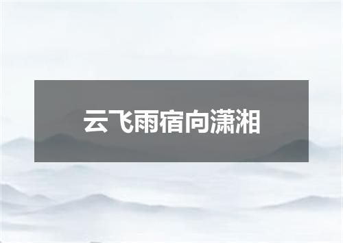 云飞雨宿向潇湘