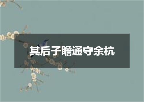 其后子瞻通守余杭