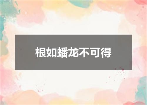 根如蟠龙不可得