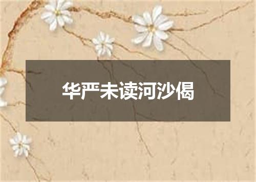 华严未读河沙偈