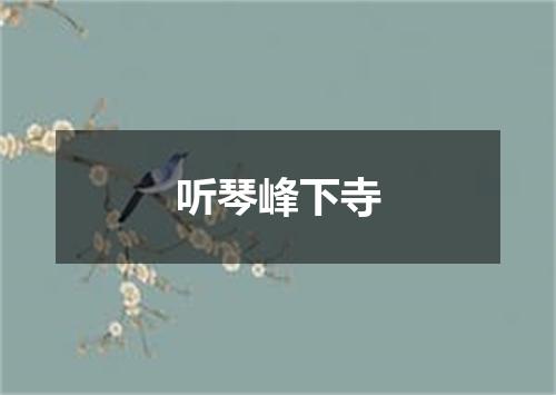 听琴峰下寺