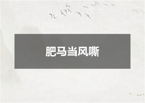 肥马当风嘶