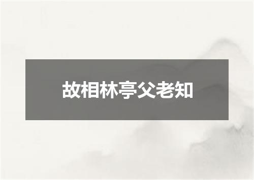 故相林亭父老知