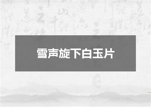 雪声旋下白玉片