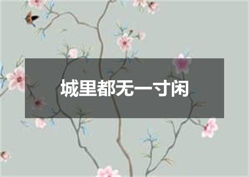城里都无一寸闲