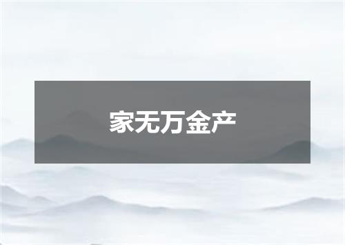 家无万金产