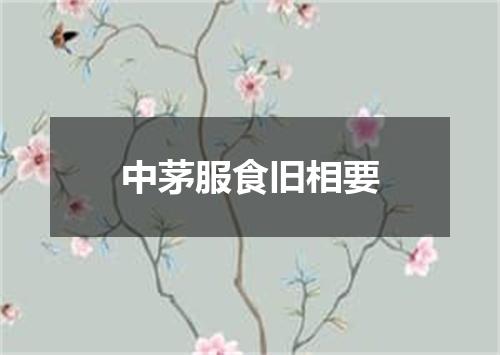 中茅服食旧相要