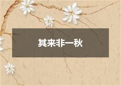 其来非一秋