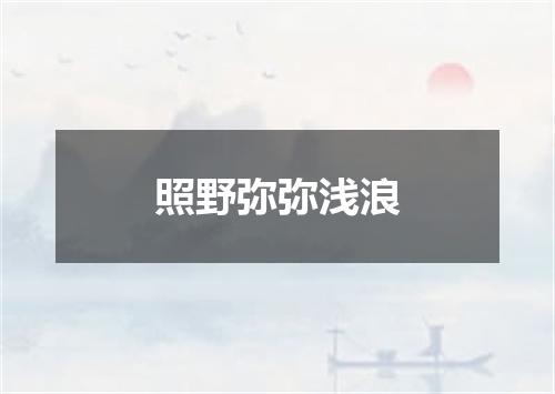 照野弥弥浅浪