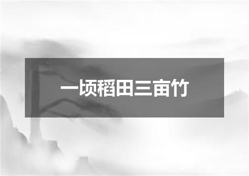 一顷稻田三亩竹