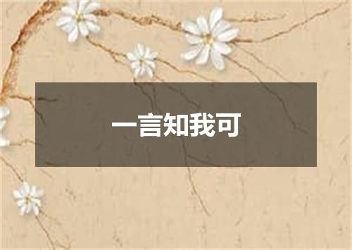 一言知我可