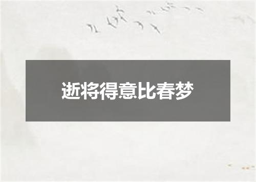 逝将得意比春梦
