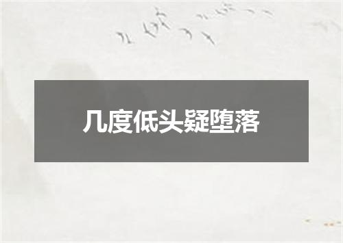 几度低头疑堕落