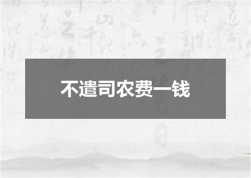 不遣司农费一钱