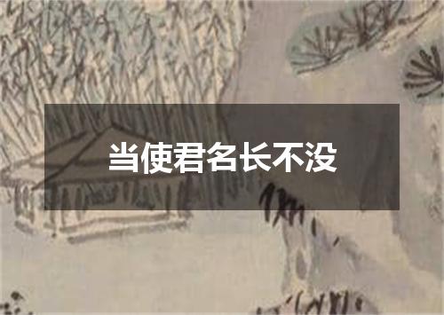 当使君名长不没