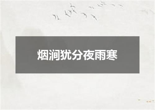 烟涧犹分夜雨寒