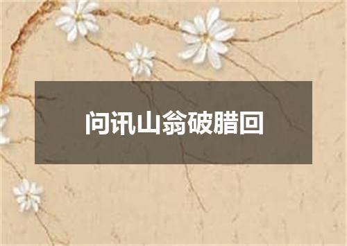 问讯山翁破腊回