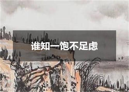 谁知一饱不足虑