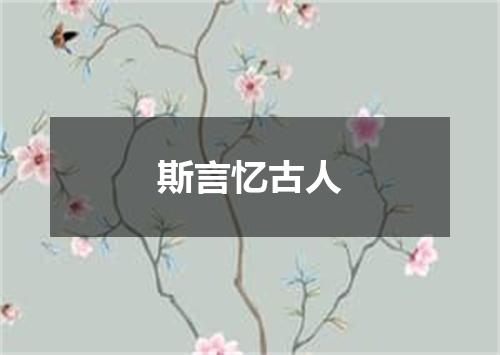 斯言忆古人