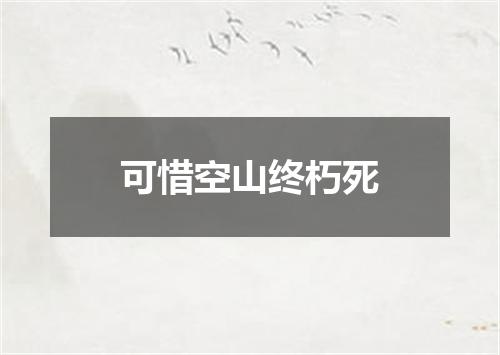 可惜空山终朽死