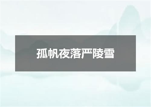 孤帆夜落严陵雪