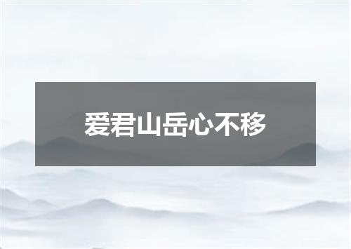 爱君山岳心不移