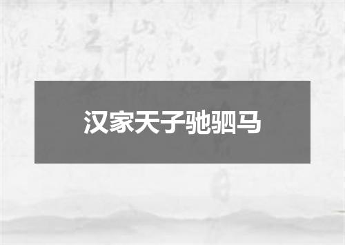 汉家天子驰驷马