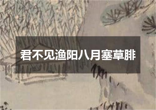 君不见渔阳八月塞草腓
