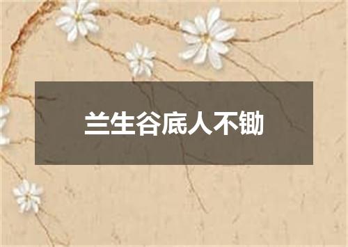 兰生谷底人不锄