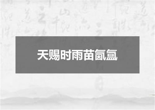 天赐时雨苗氤氲