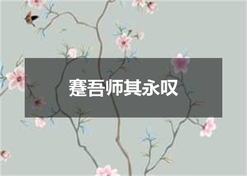 蹇吾师其永叹