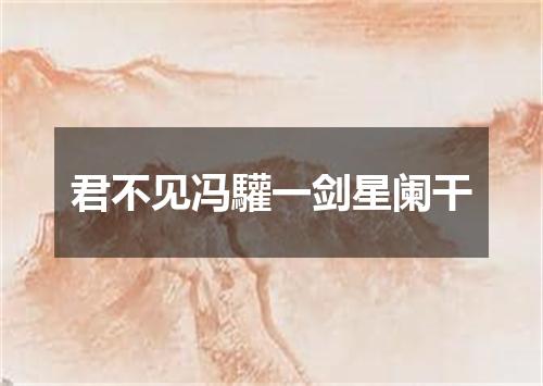 君不见冯驩一剑星阑干