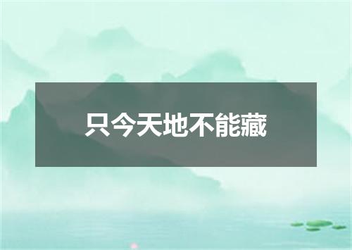 只今天地不能藏