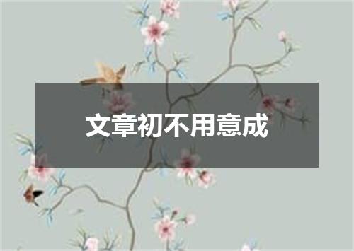 文章初不用意成
