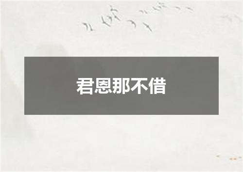 君恩那不借