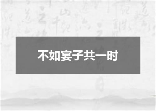 不如宴子共一时