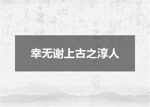 幸无谢上古之淳人
