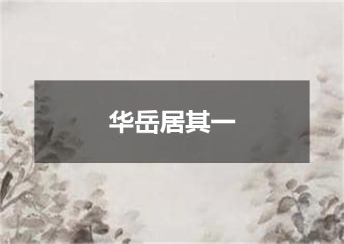 华岳居其一
