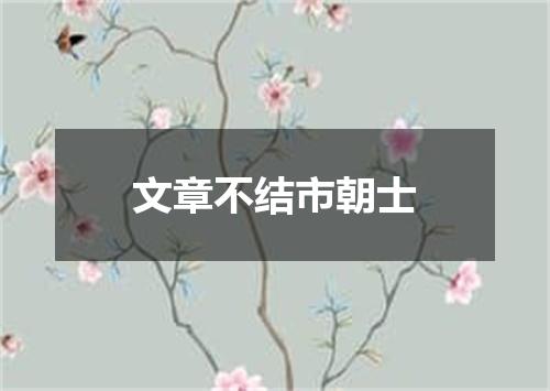 文章不结市朝士