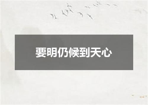 要明仍候到天心