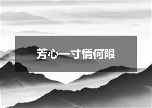 芳心一寸情何限