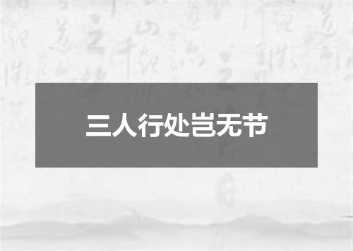 三人行处岂无节