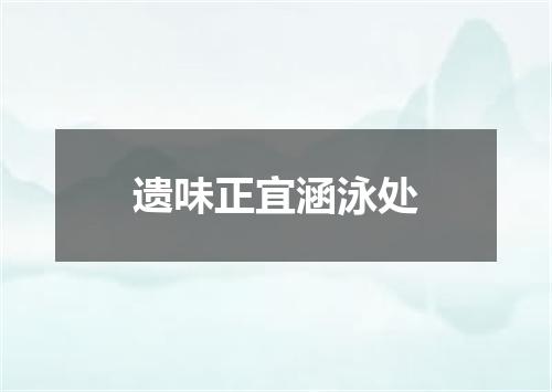 遗味正宜涵泳处