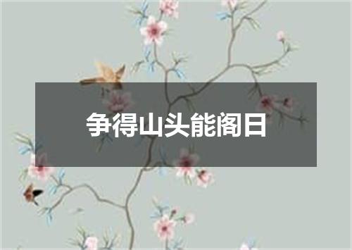 争得山头能阁日