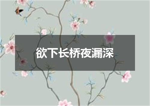 欲下长桥夜漏深