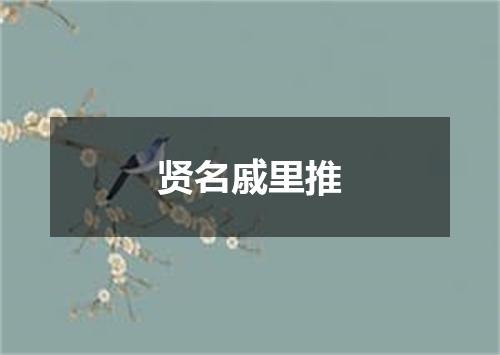 贤名戚里推