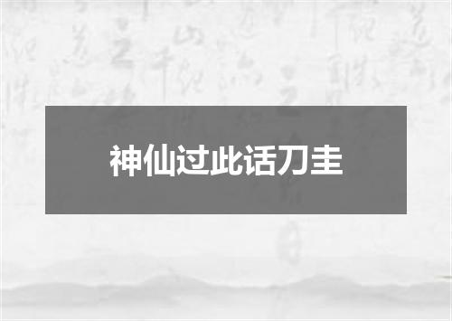 神仙过此话刀圭