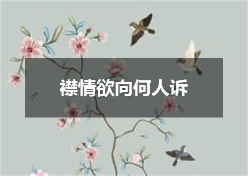 襟情欲向何人诉