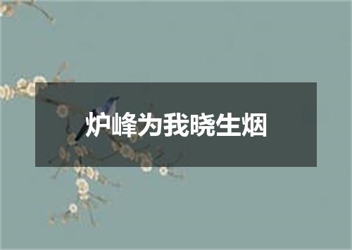 炉峰为我晓生烟