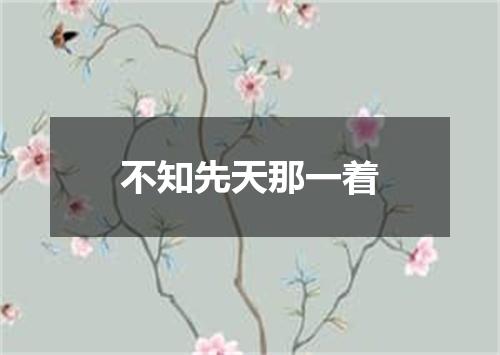 不知先天那一着